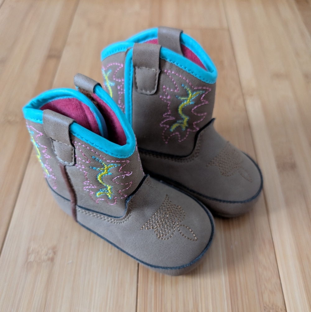 Infant Embroidered Cowboy Boots Size 2